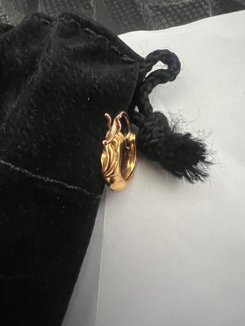 クロムハーツ 22K TNY HOOP SCRL タイニースクロールフープピアス