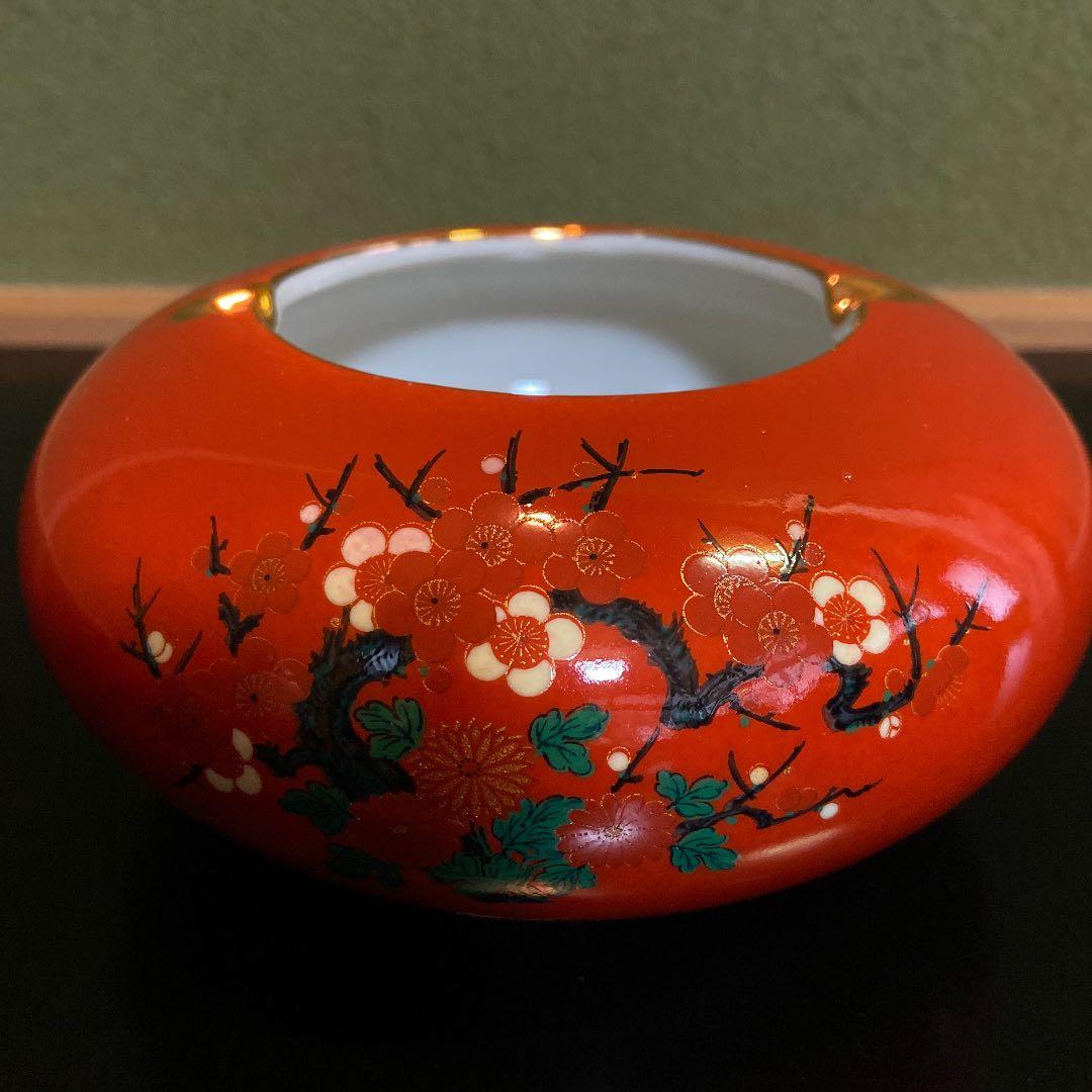 蔵出し！昭和レトロ【　飾り皿・花入・灰皿・皿立て・松梅菊　】金彩4点セット