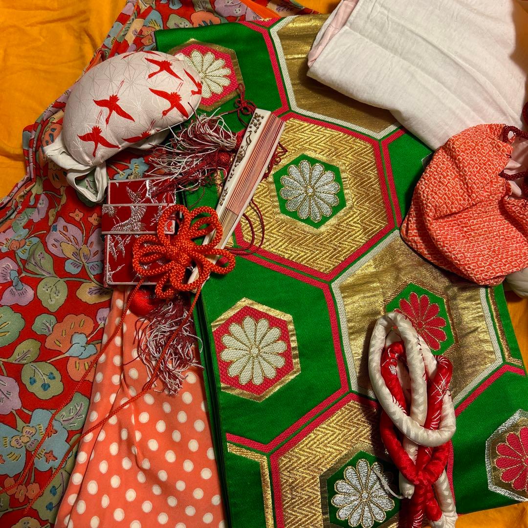 七五三用華やかな衣装と小物セット　女の子