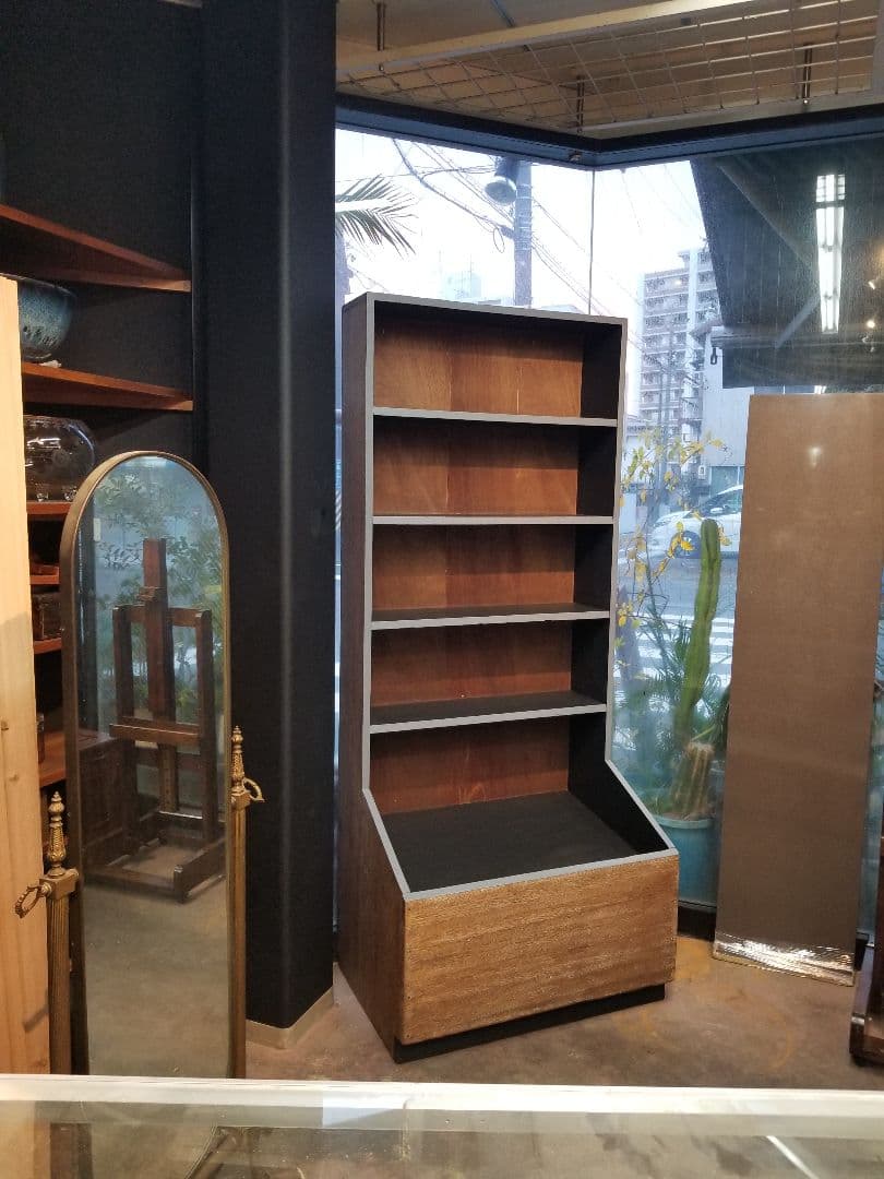 希少　1960's　ヴィンテージ　楡無垢　オープン　ラック　シェルフ　キャビネッ