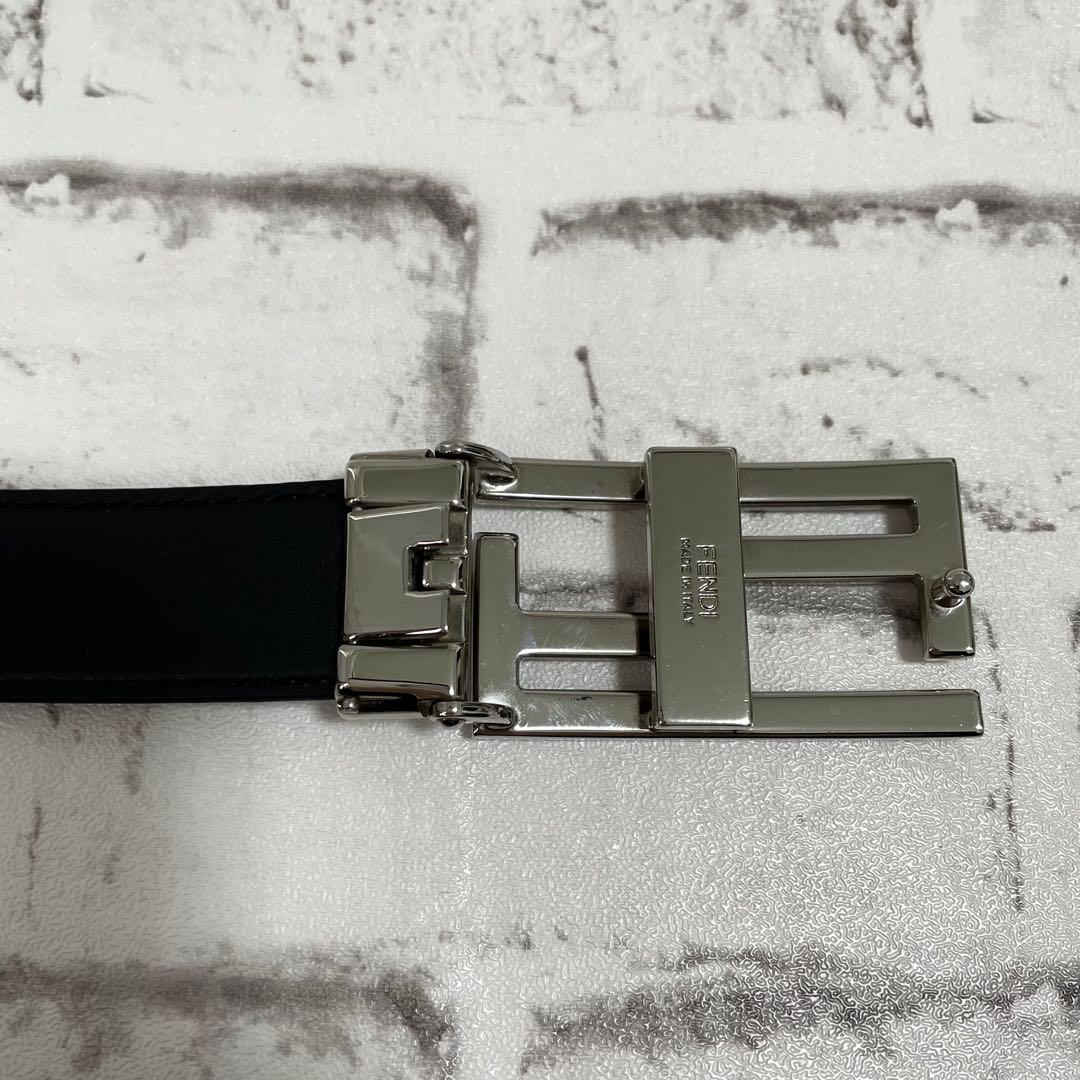 極美品✨フェンディ　ベルト　FFバックル　シルバー金具　黒