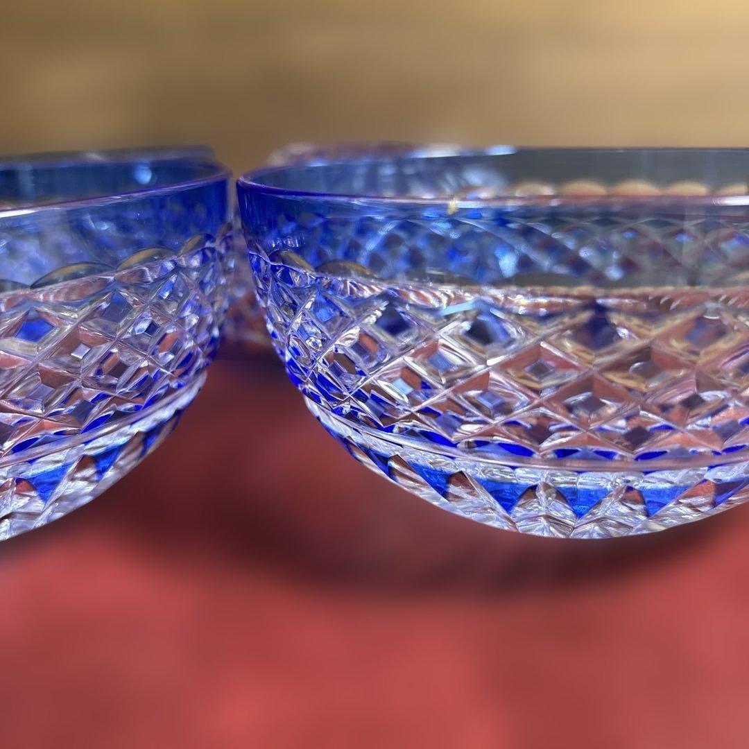 HOYA CRYSTAL ホヤクリスタル 切子硝子 4つセット 直径11㎝ 器
