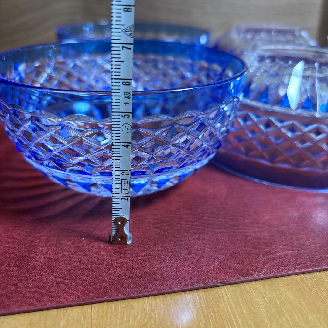 HOYA CRYSTAL ホヤクリスタル 切子硝子 4つセット 直径11㎝ 器