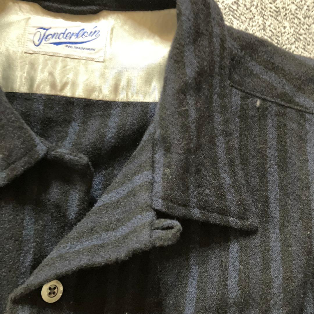 テンダーロイン T-WOOLSHTウールシャツ　ストライプ　TENDERLOIN