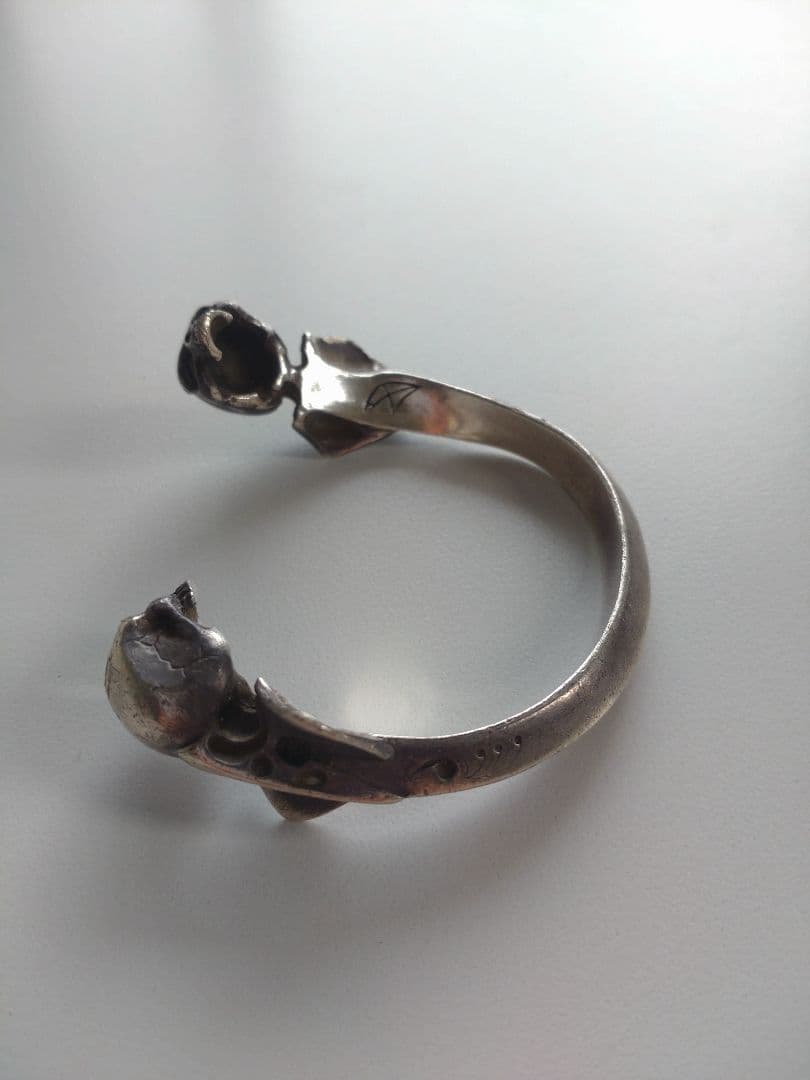 ★ジャンク★CRAZY PIG 2 Skulls Bangle small