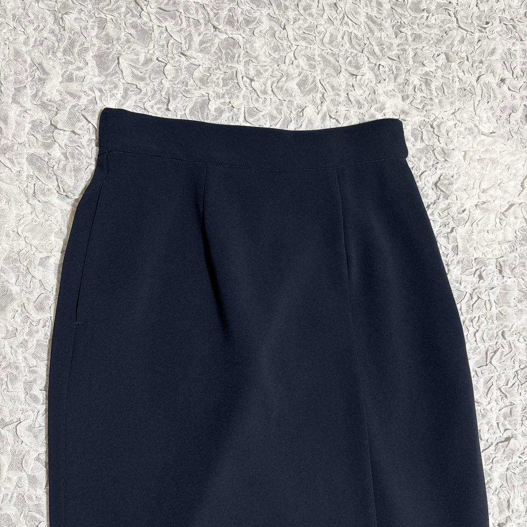 美品　ソージュ soeju タイトスカート　ミモレ丈　ネイビー　日本製　Lサイズ