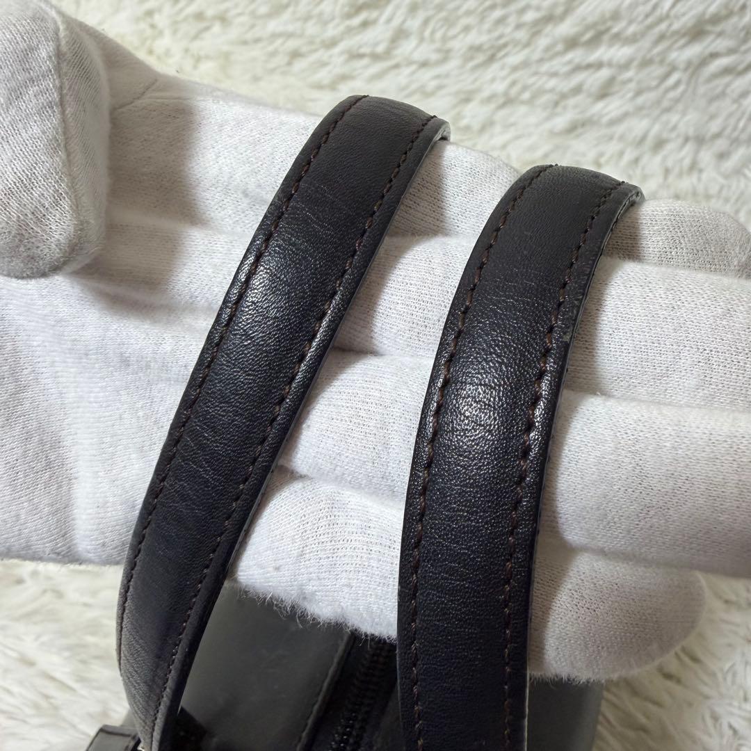 希少✨Burberry ミニボストン オールレザー ノバチェック ブラック