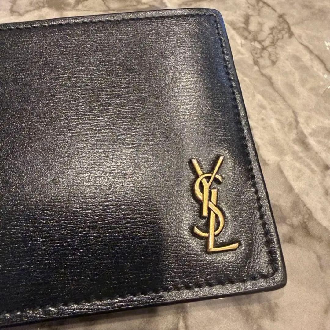 YSL ブラックレザー マネークリップ　美品