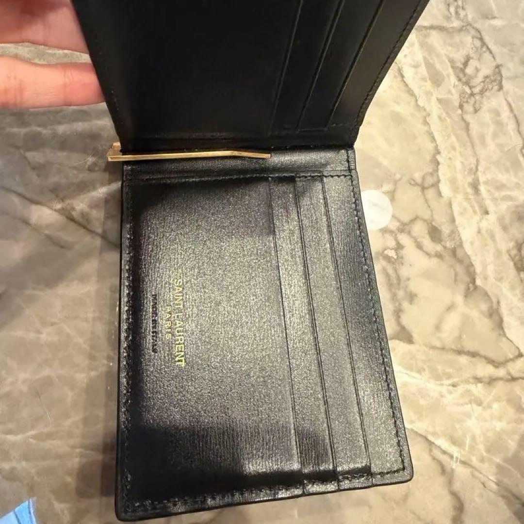 YSL ブラックレザー マネークリップ　美品