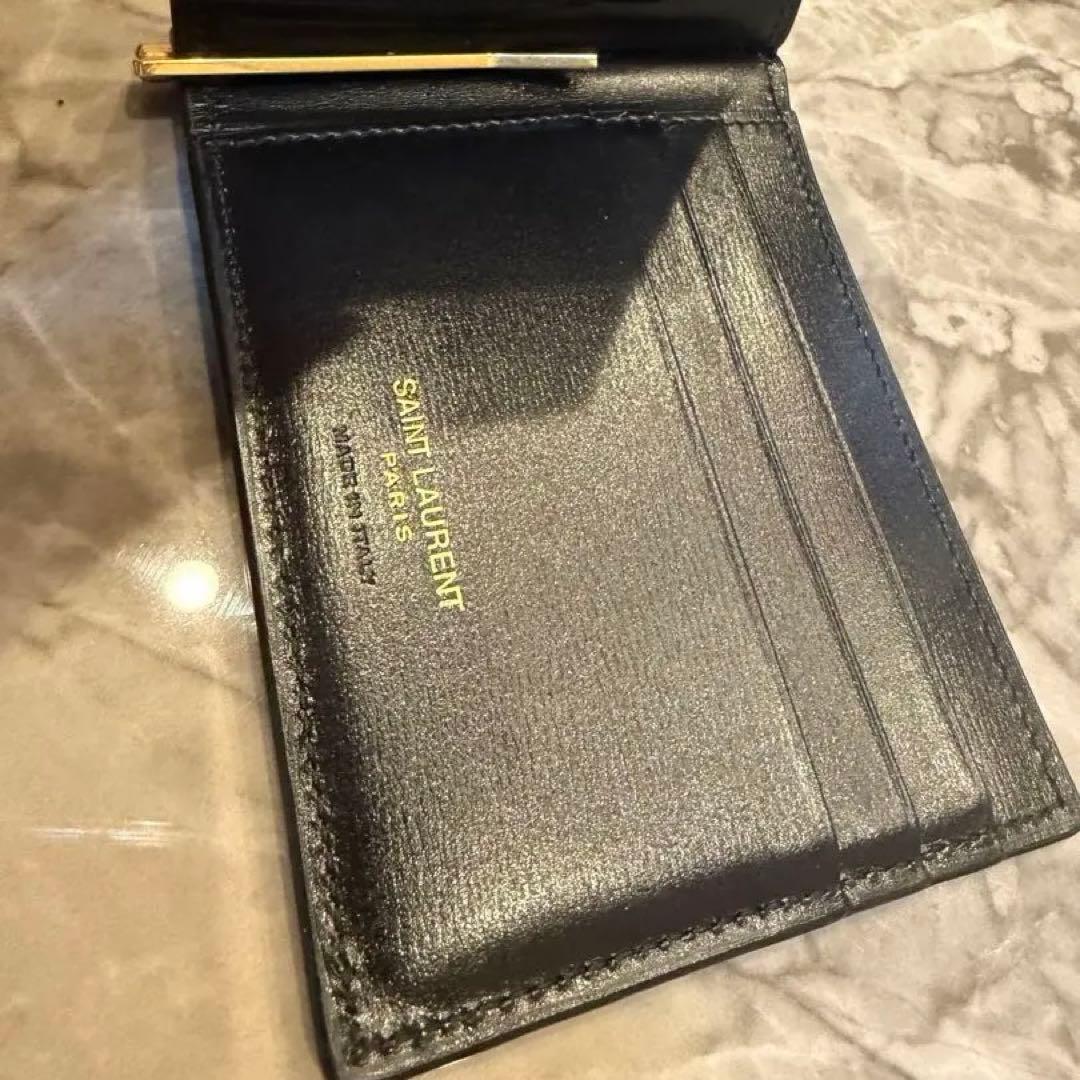 YSL ブラックレザー マネークリップ　美品