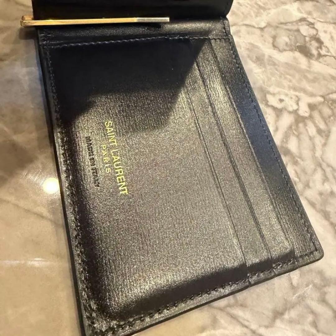YSL ブラックレザー マネークリップ　美品