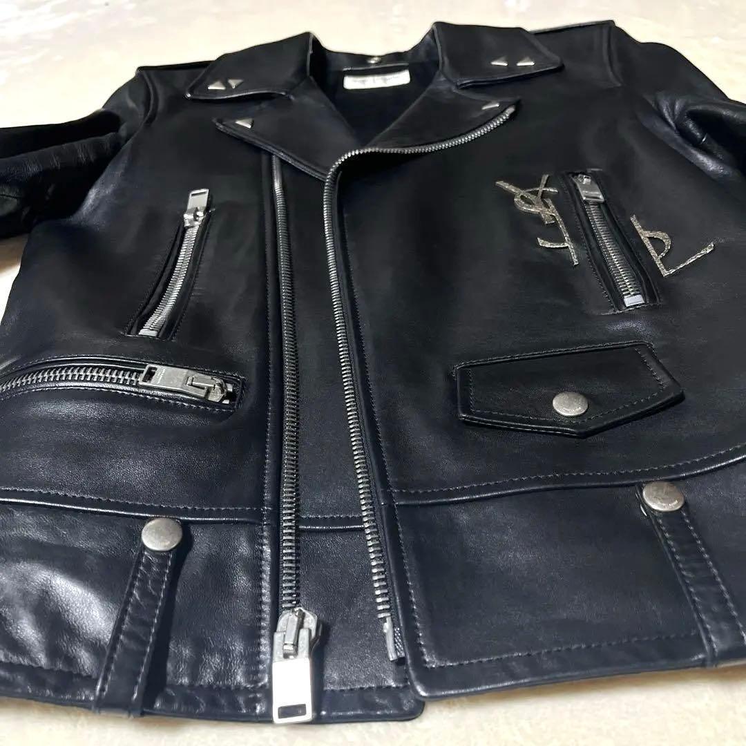 極美品⭐️サンローランパリ YSLロゴ ラムレザー ジャケット 44 超人気