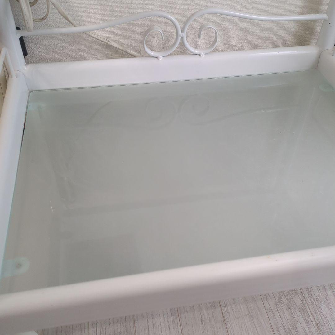 【トル】美容 ワゴン ガラス ネイル エステ まつ毛 キッチン白 ホワイト