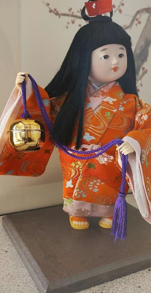 日本人形「福鈴」ガラスケース入り　市松人形　わらべ人形　雛人形　8号