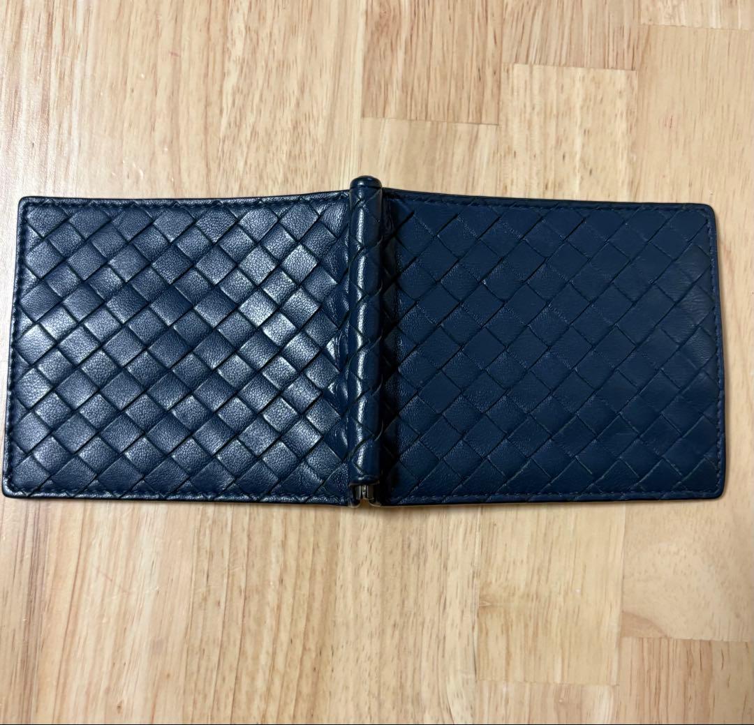 【らいき】BOTTEGA VENETA　マネークリップ　ネイビー