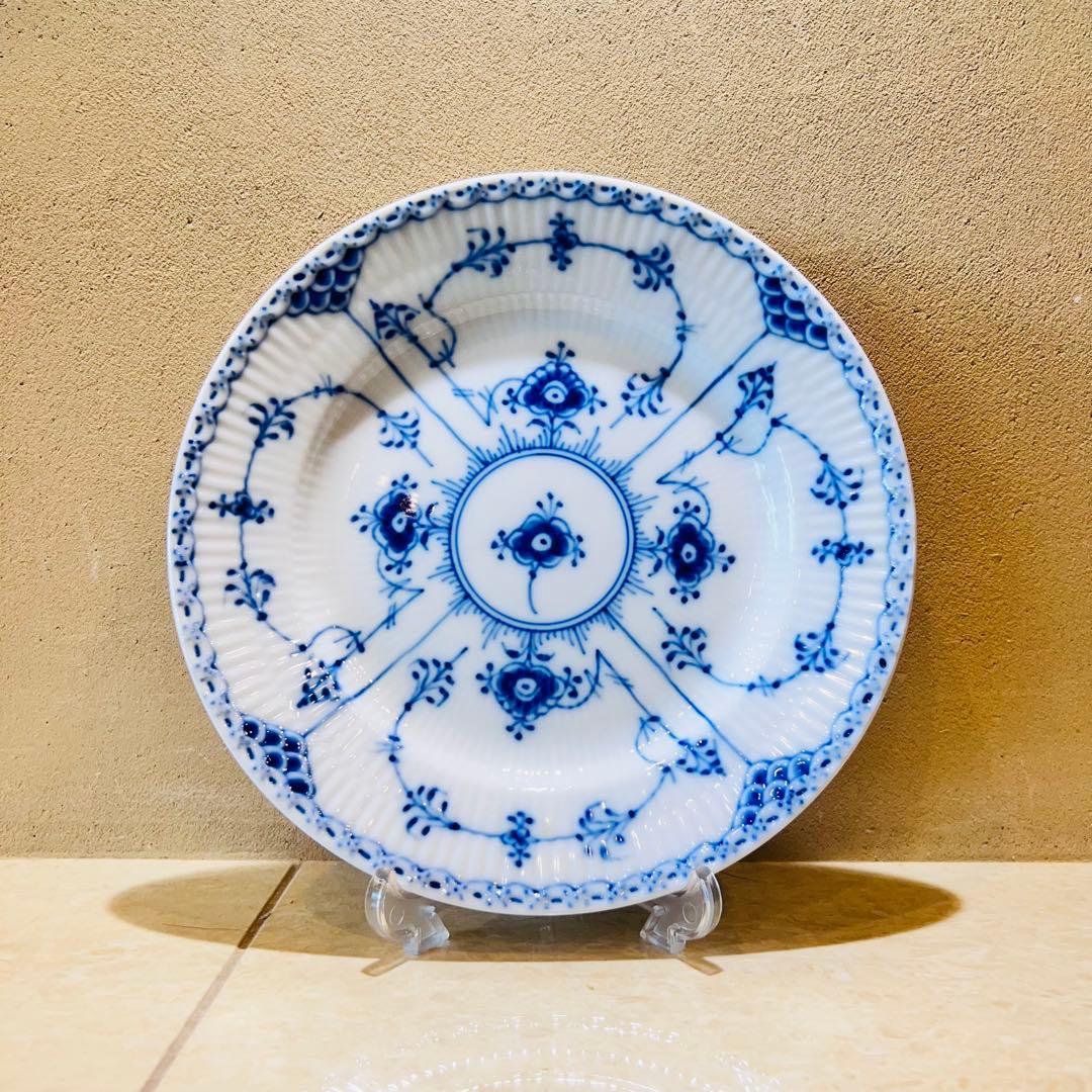 美品✨ ロイヤルコペンハーゲン ブルーフルーテッド ハーフレース 19cm 2枚