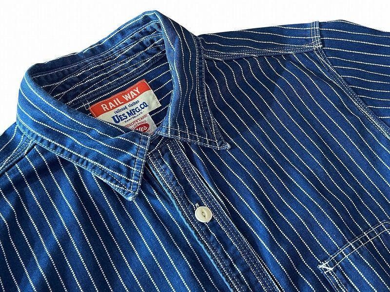 希少 XL UES ウエス RAIL WAY ウォバッシュ 長袖 ワーク シャツ