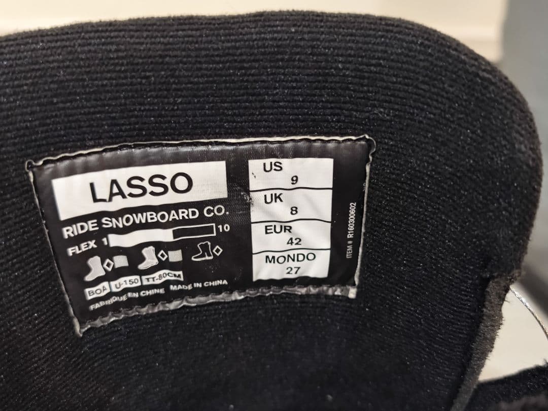 RIDE LASSO27.0ライド ラッソ スノーボードブーツ　ダブルボアboa