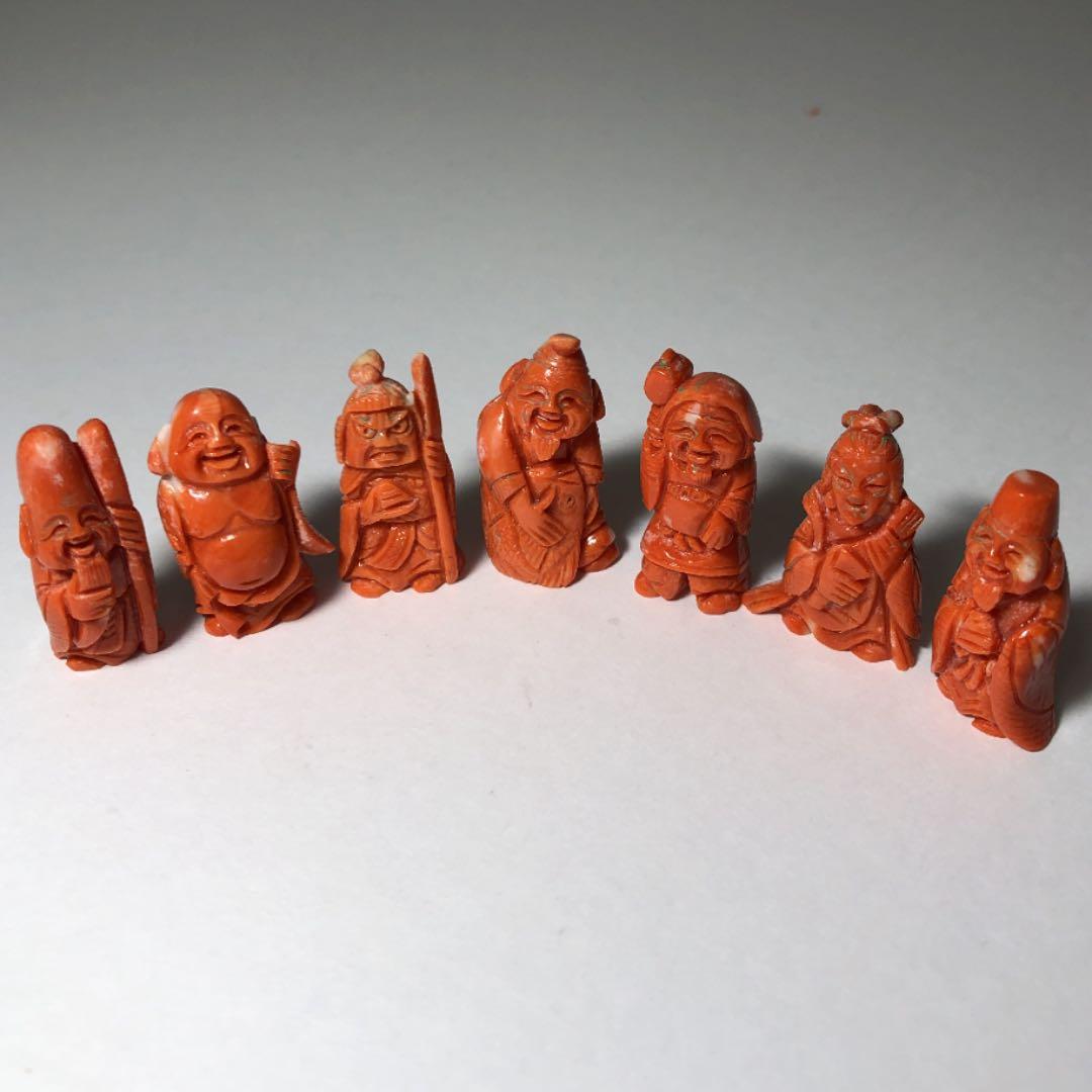 本珊瑚七福神 置物（谷口康隆作）