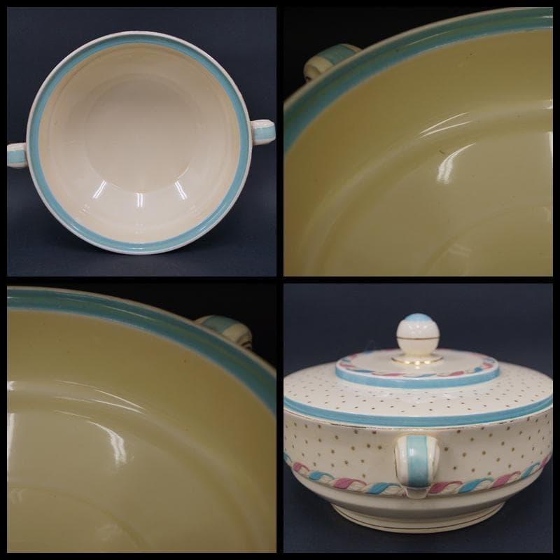 ELEGANCE(エレガンス)アンティーク チュリーン 色絵 蓋付陶器