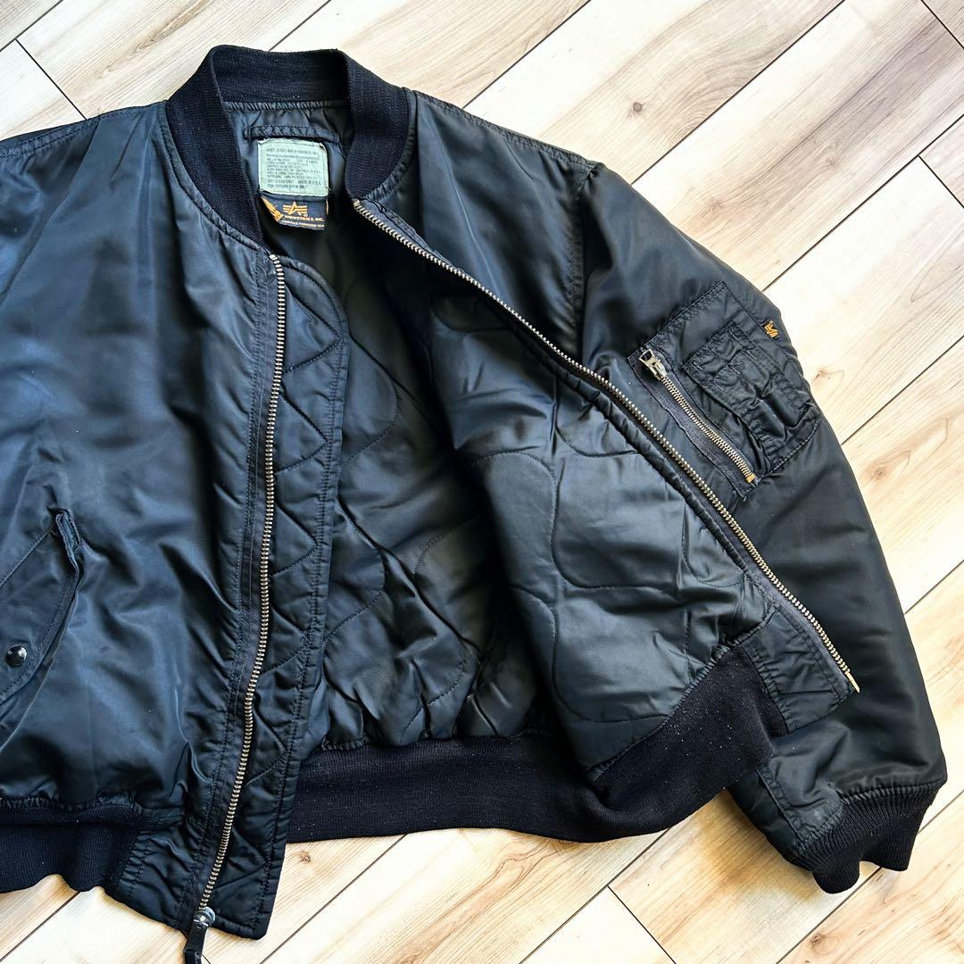 Vintage 90’s Alpha MA-1 黒レアXLサイズ USA製