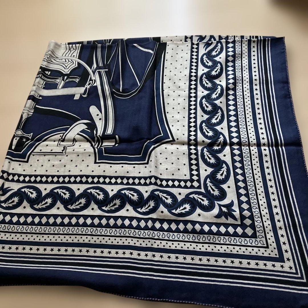 HERMES カシミアシルク カレジェアン カシシル140 四輪馬車の車輪