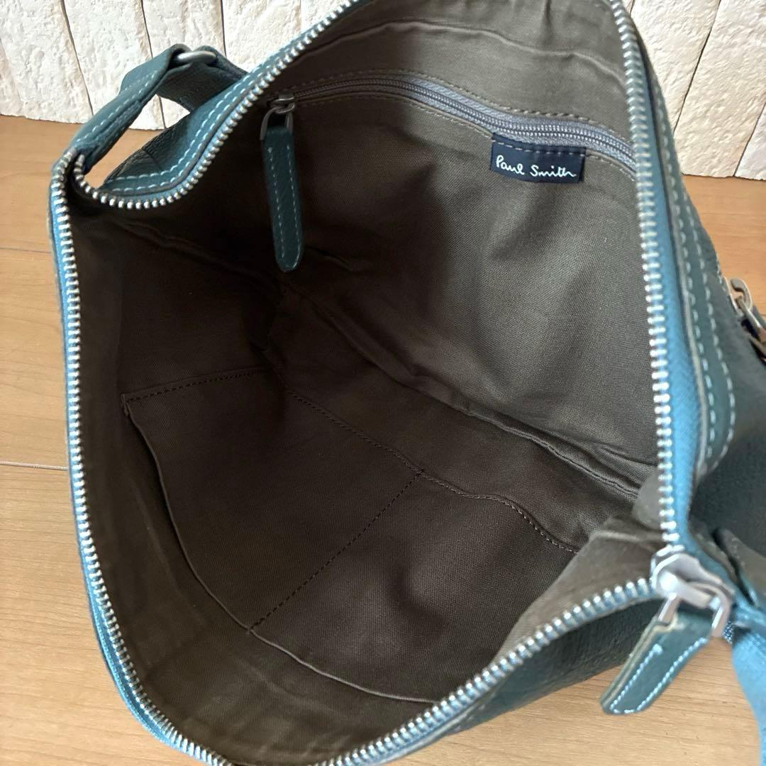 Paul Smith シボ革ボディバッグ \"with STRIPE TRIM\"