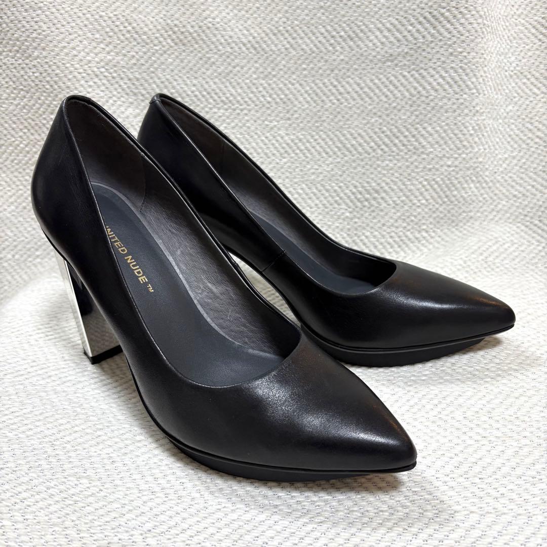 極美品 UNITED NUDE ユナイテッドヌード 本革 メタルヒール パンプス