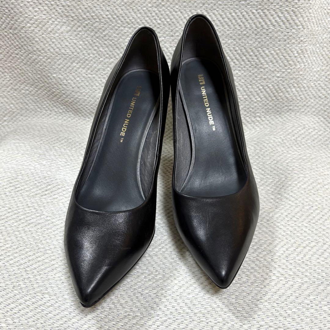 極美品 UNITED NUDE ユナイテッドヌード 本革 メタルヒール パンプス