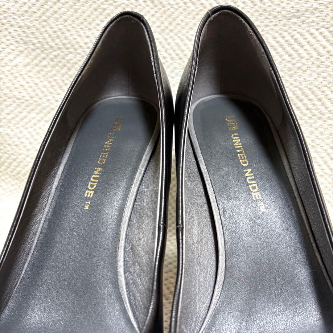 極美品 UNITED NUDE ユナイテッドヌード 本革 メタルヒール パンプス