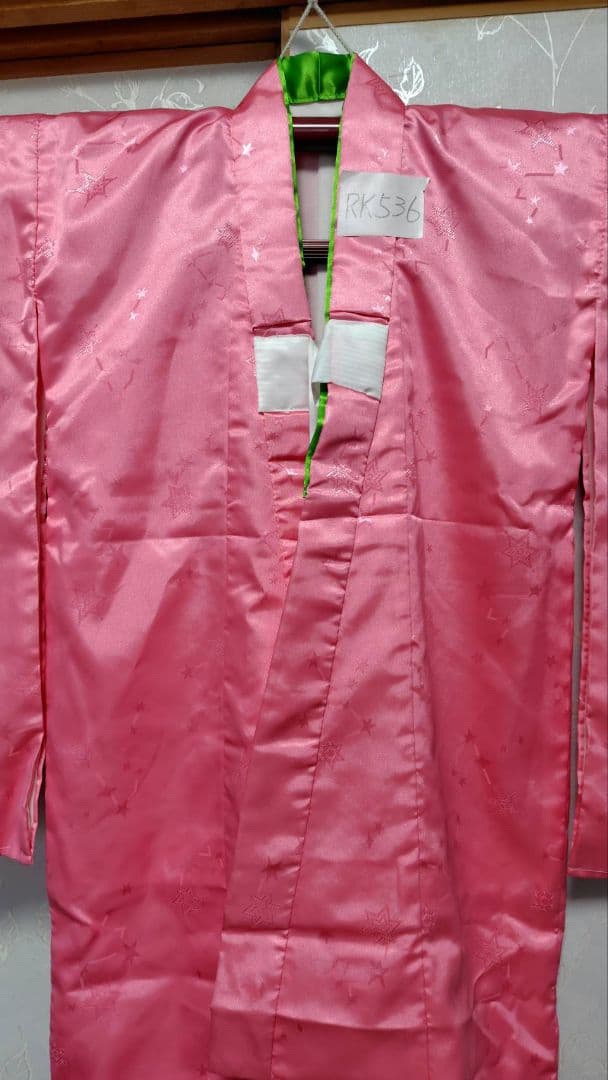 RK536洗える子供着物着丈92センチ裄丈46センチ重ね襟付き綺麗美品3歳用
