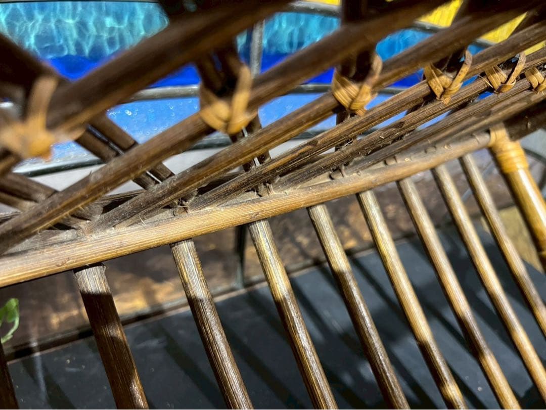 ラタン マガジンラック 籐 スリッパラック インテリア 昭和レトロ 当時物