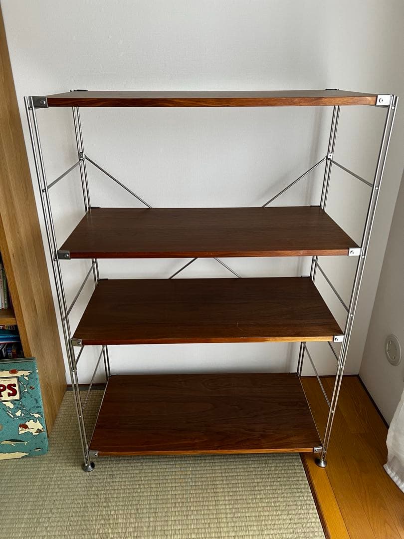 無印　ユニットシェルフ　中　ワイド　ウォールナット