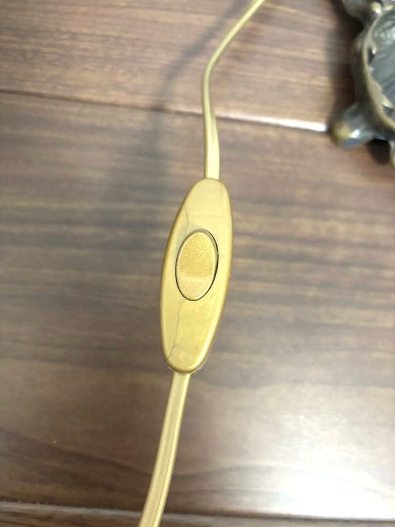 美品 アンティーク フランス スタンド フラワー ランプ ピンク 真鍮 ガラス