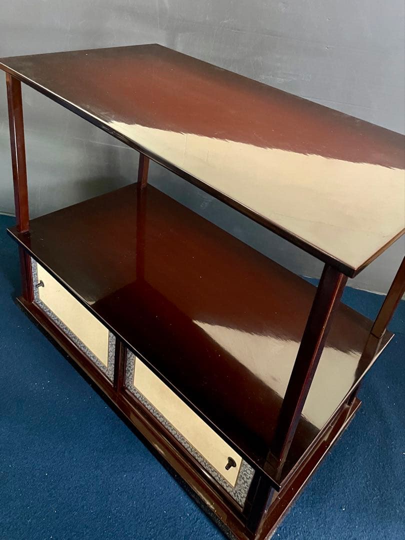 「母」 春慶塗 紹鴎棚 組立式 茶道具 共箱 （901F③）