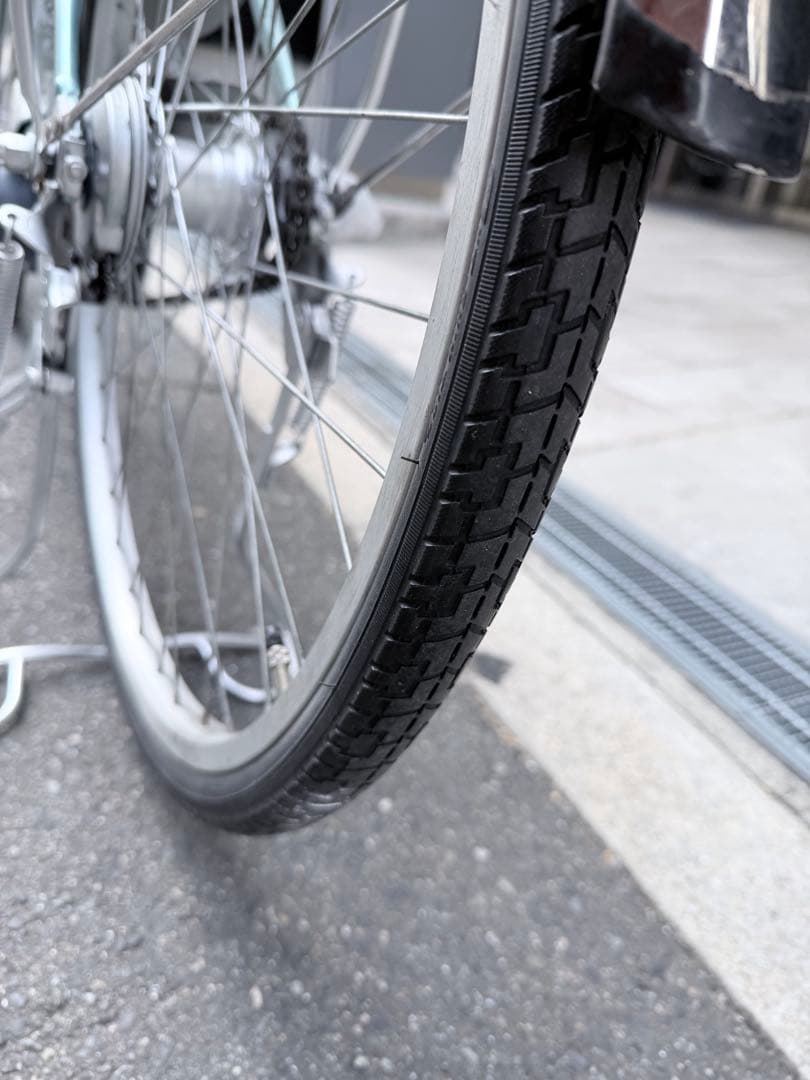 大阪府　パナソニック　水色 電動アシスト自転車 シティタイプ