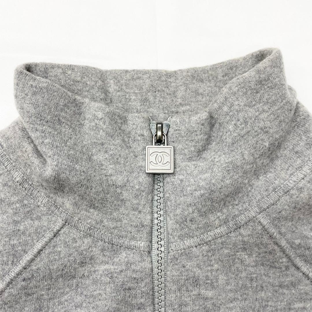 美品✨CHANEL グレー　ココマーク　ウール　ジャケット　40