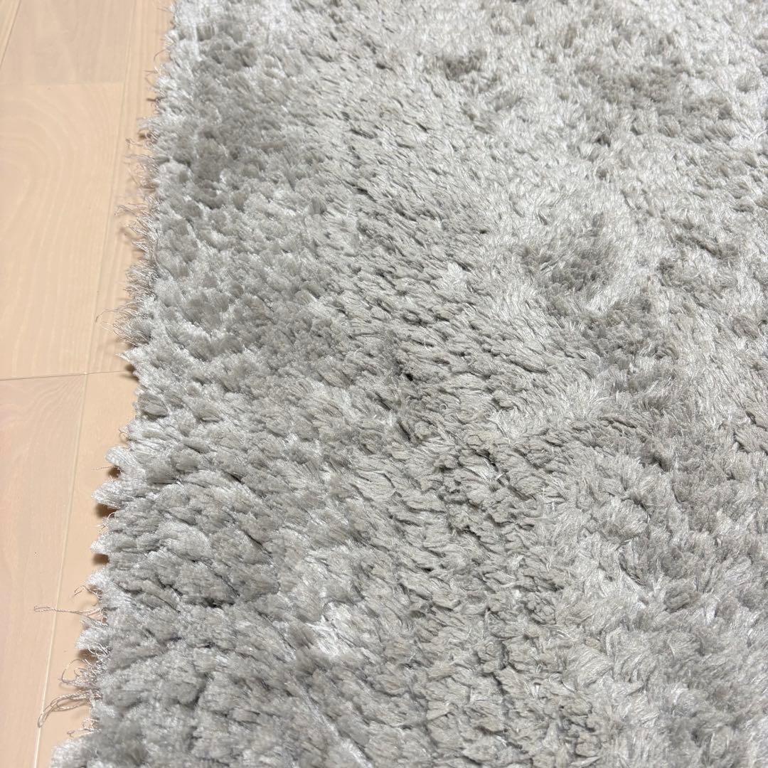 日本製 シャギーラグカーペット 174×132 ライトグレー 住江織物株式会社