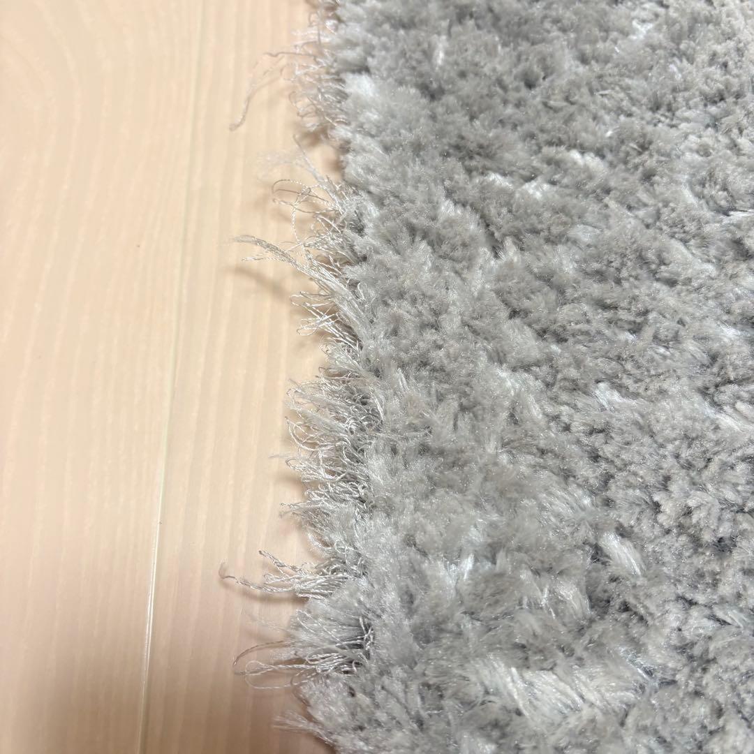 日本製 シャギーラグカーペット 174×132 ライトグレー 住江織物株式会社