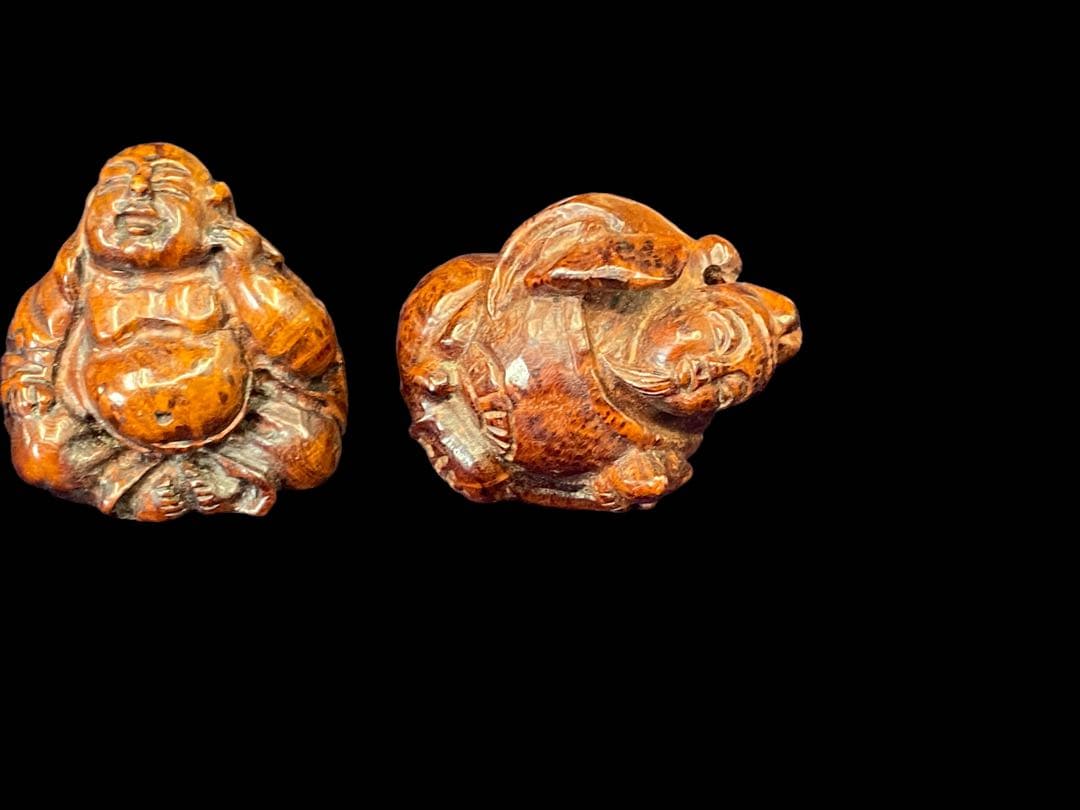 根付　七福神　提げ物　彫刻　骨董　時代