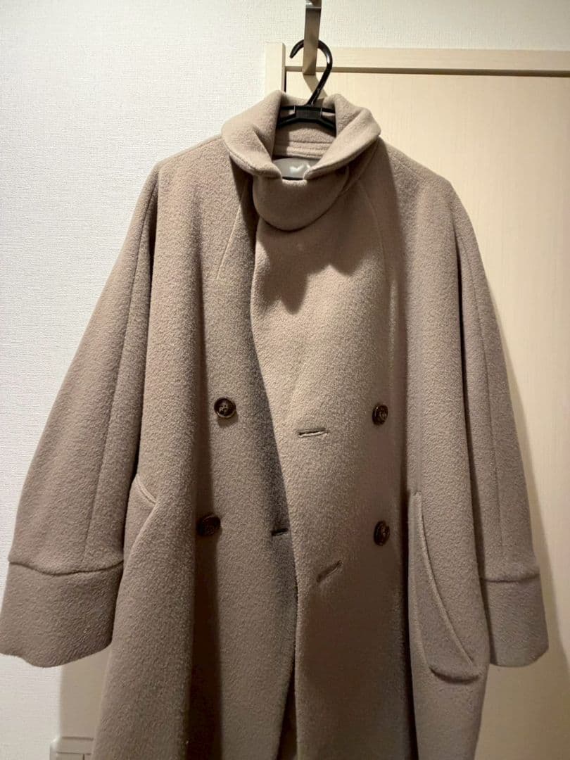 TICCA ベージュ ダブルブレスト ロングコート