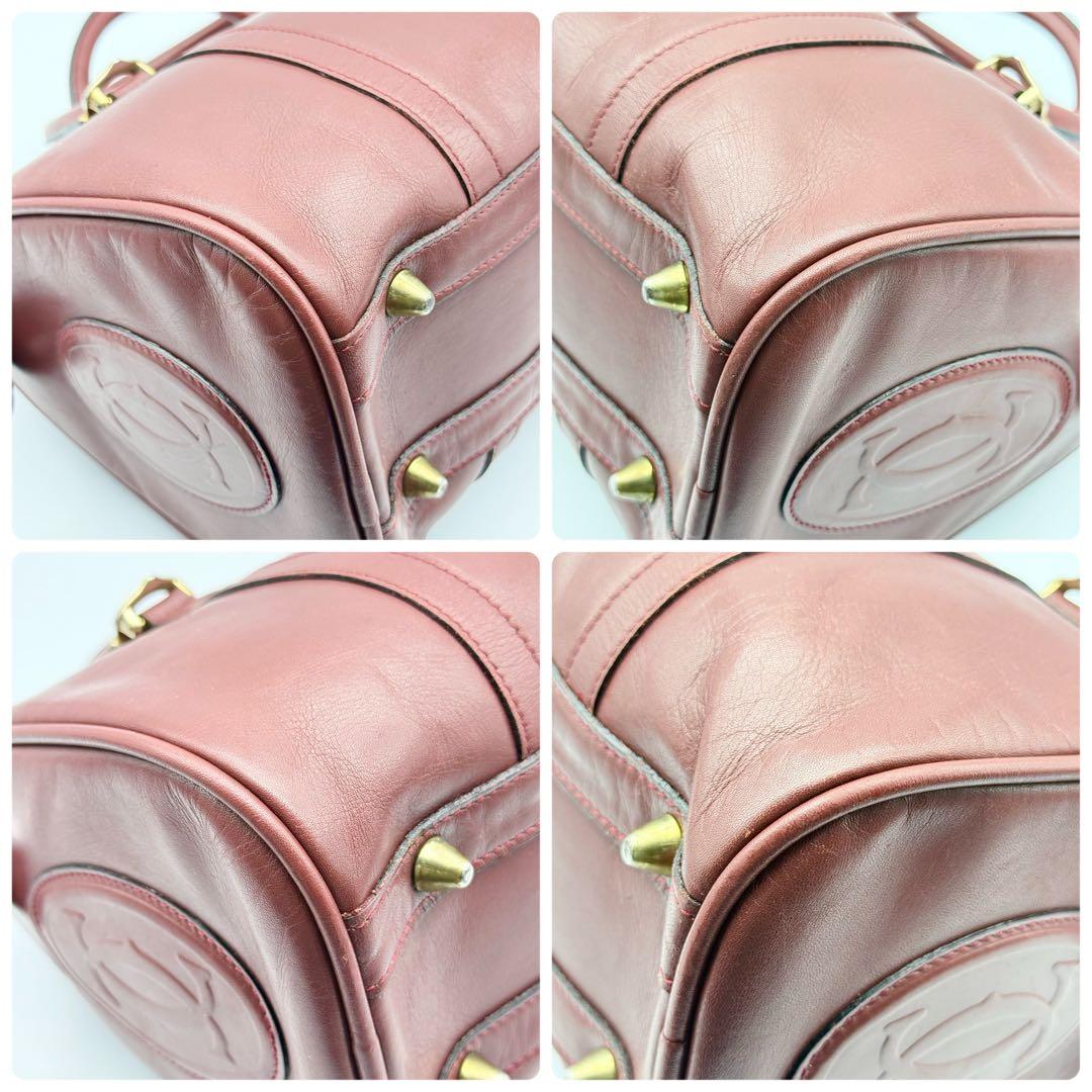 良品✨カルティエ マストライン レザー ミニボストンバッグ C金具 ユニセックス