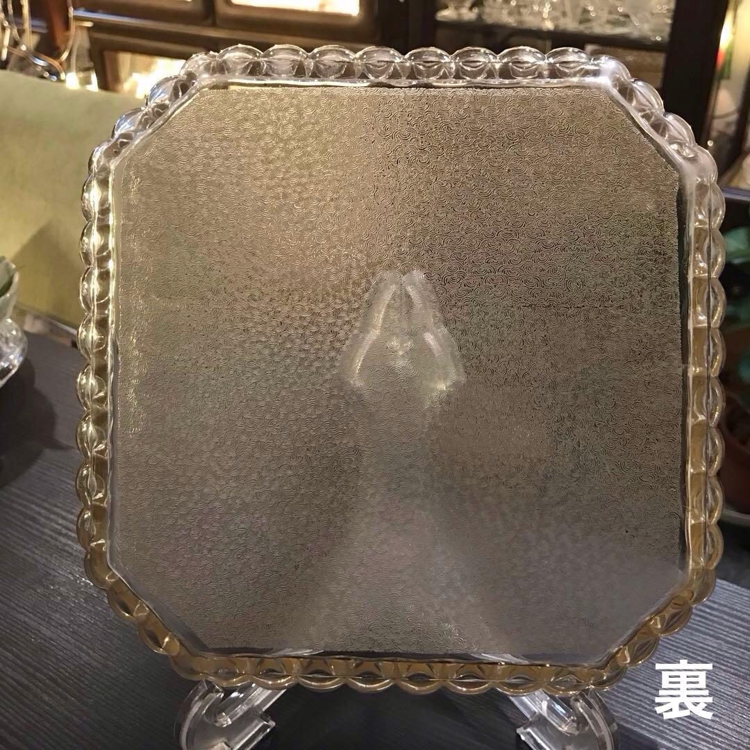 極稀少★素晴らしい♡オールドサンルイSt.Louis☆クリスタルトレイ波間模様★