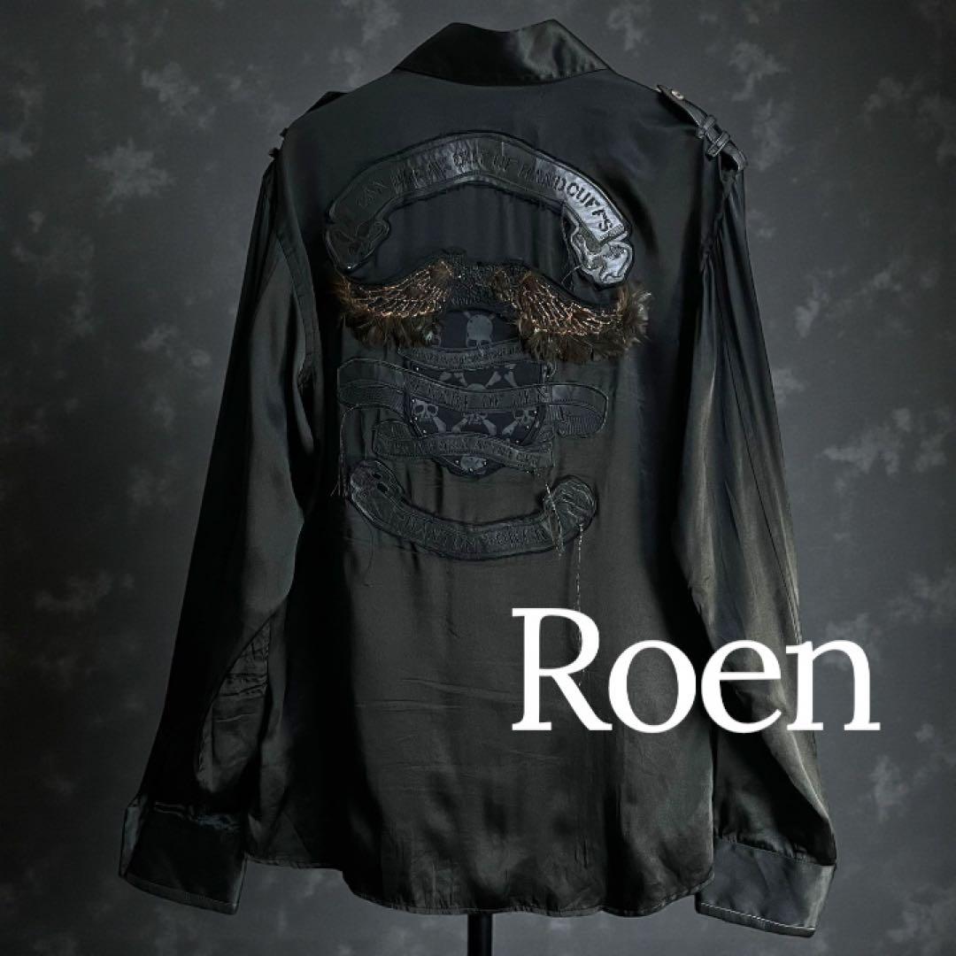 Roen ロエン シルクシャツ フェザーワッペン 羊革 hyde VAMPS