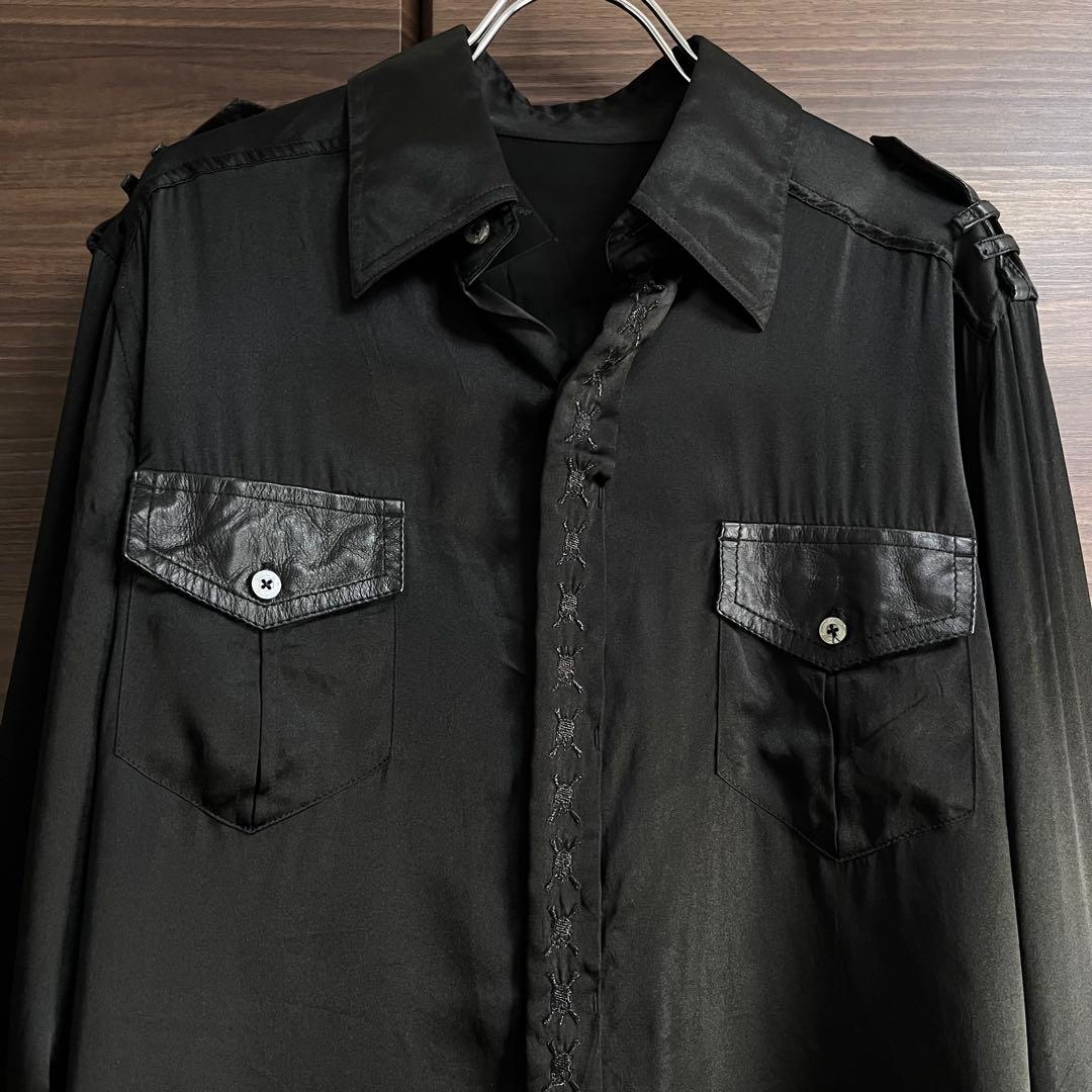 Roen ロエン シルクシャツ フェザーワッペン 羊革 hyde VAMPS