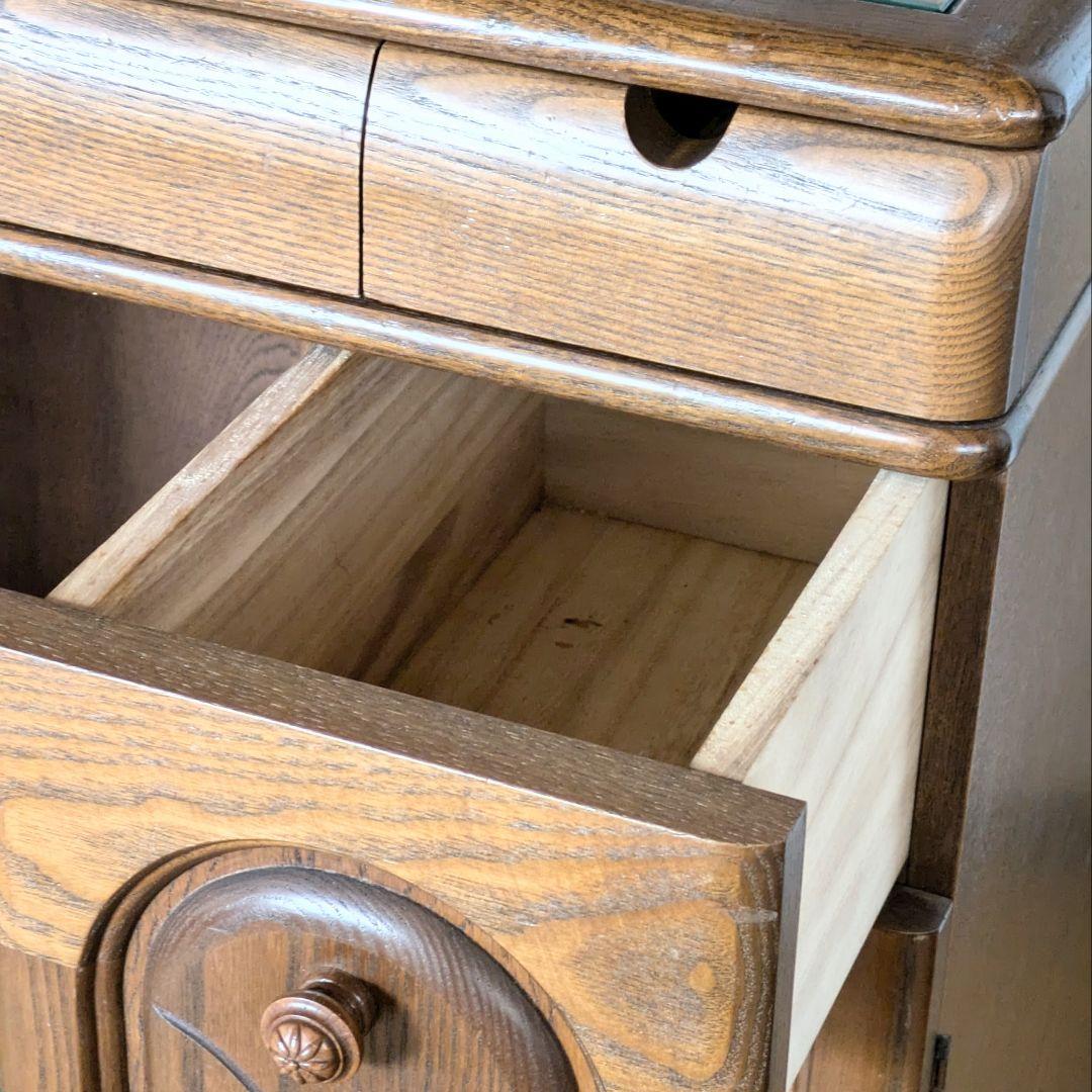 美品☆久和屋 ブローニュ ナラ無垢材 鏡台 ドレッサー ヴィンテージ 静岡県老舗