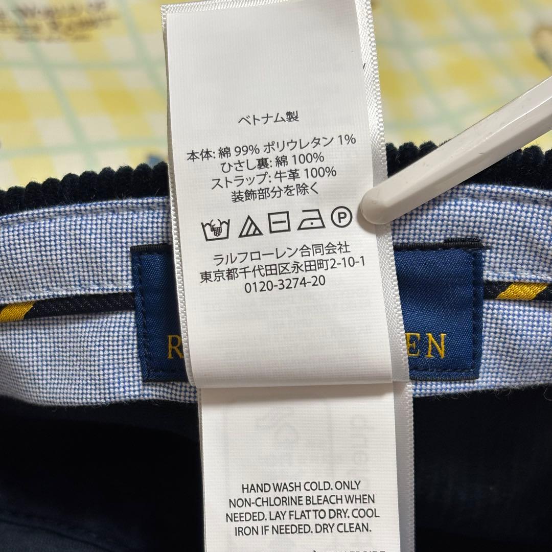 Ralph Lauren ラルフローレン　キャップ　ネイビー　コーデュロイ