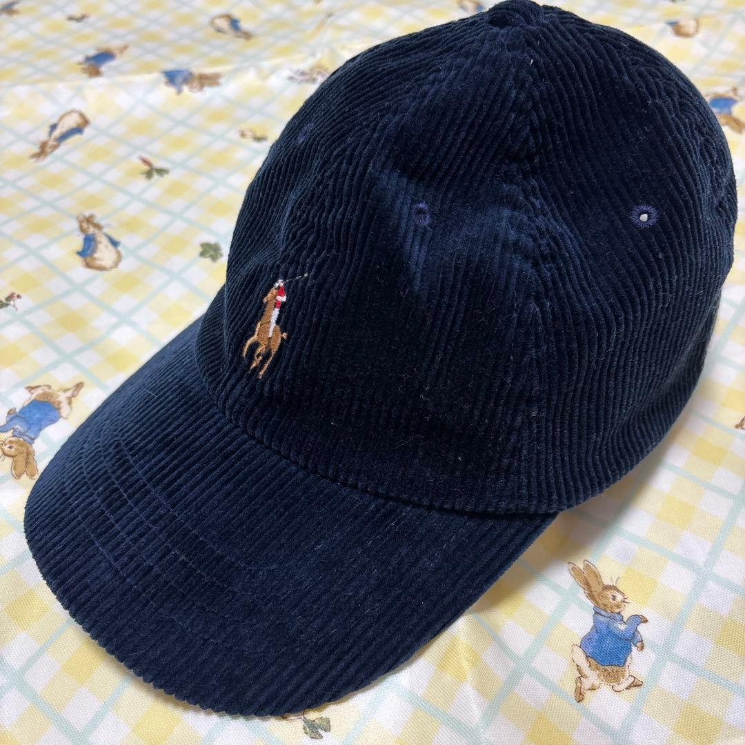 Ralph Lauren ラルフローレン　キャップ　ネイビー　コーデュロイ