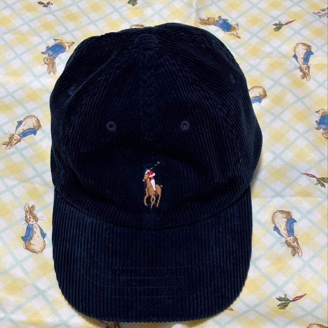 Ralph Lauren ラルフローレン　キャップ　ネイビー　コーデュロイ