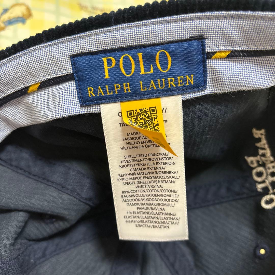 Ralph Lauren ラルフローレン　キャップ　ネイビー　コーデュロイ